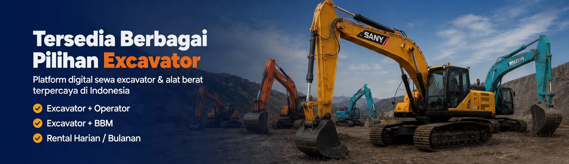 EXCAMOBILE RENTAL EXCAVATOR - SEWA EXCAVATOR - SEWA ALAT BERAT - RENTAL ALAT BERAT